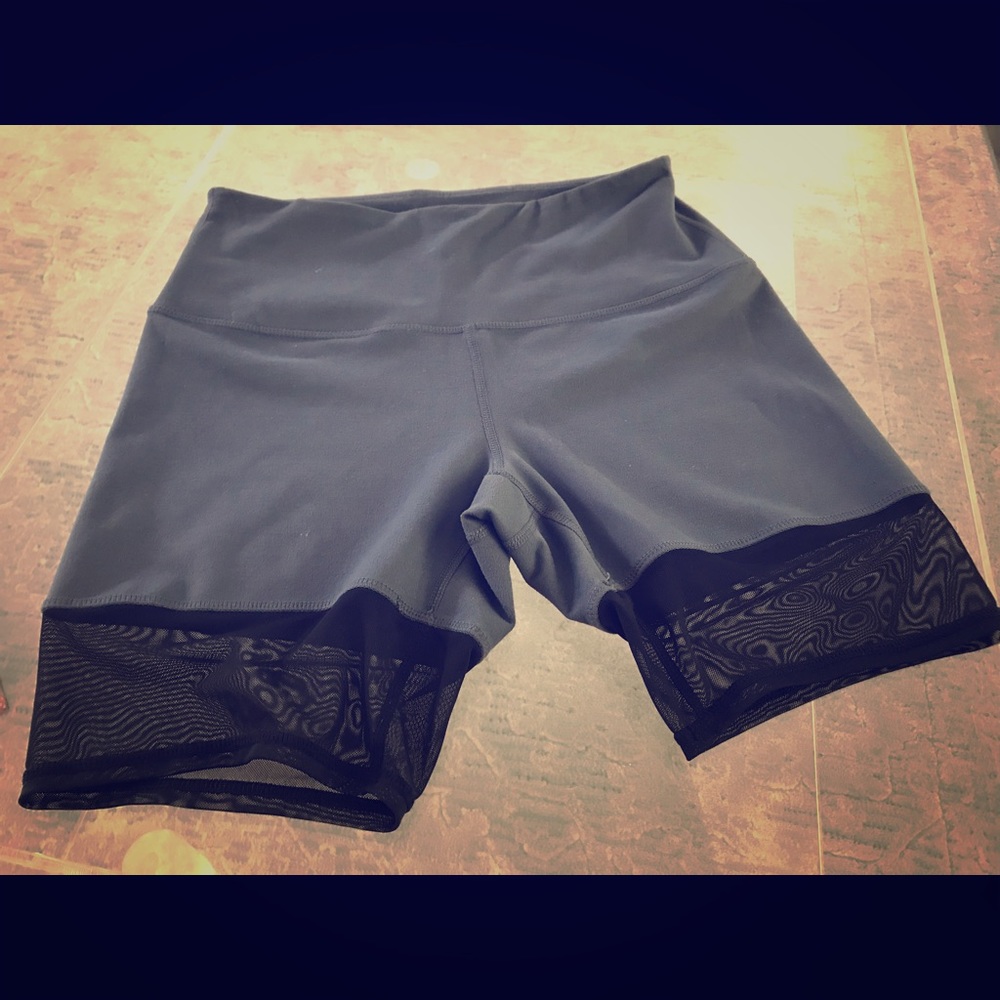 Zella Mesh Workout Shorts Grey Blue Black Size M